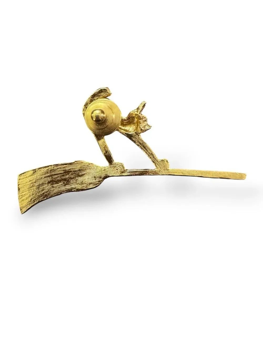 Vintage Avon Gold Cat on Broomstick Brooch Pin